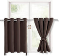 Hiasan RV Blackout Curtains for Bedroom, 52 x 36 Inches Long - Thermal Insulated & Light Blocking Window Curtains for Living Room, 2 Drape Panels Sewn with Tiebacks, Brown by Hiasan