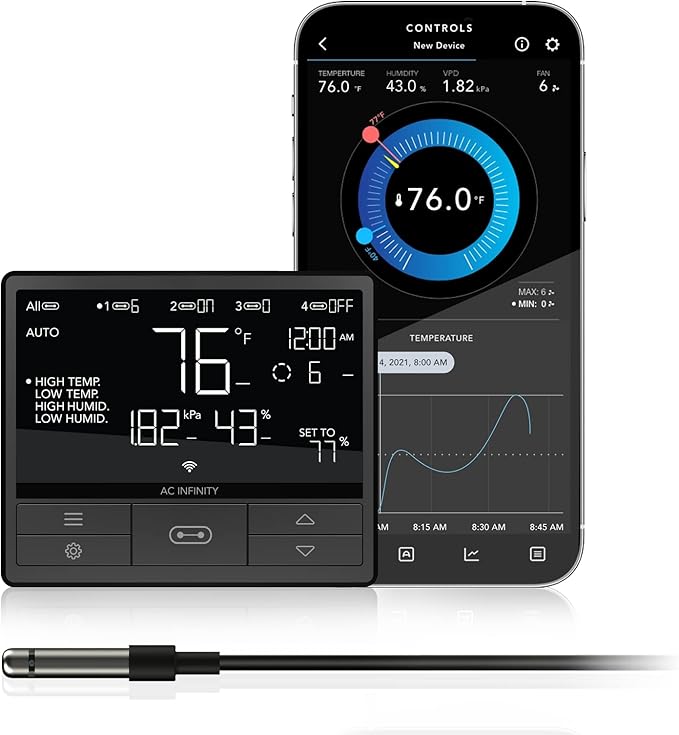 AC Infinity Controller 69 PRO, Smart Environmental Controller with Temperature, Humidity, VPD, Timer, Cycle, Schedule Controls, for Grow Tent Cooling Ventilation Lighting by ACInfinity