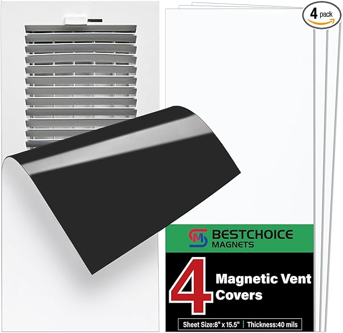 4 Pack Magnetic Vent Covers, Strong Vent Covers 8x15.5inch High Strength Magnetic Vent Cover for Floor Wall and Ceiling Registers Home HVAC and AC Vents by BESTCHOICEMAGNETS