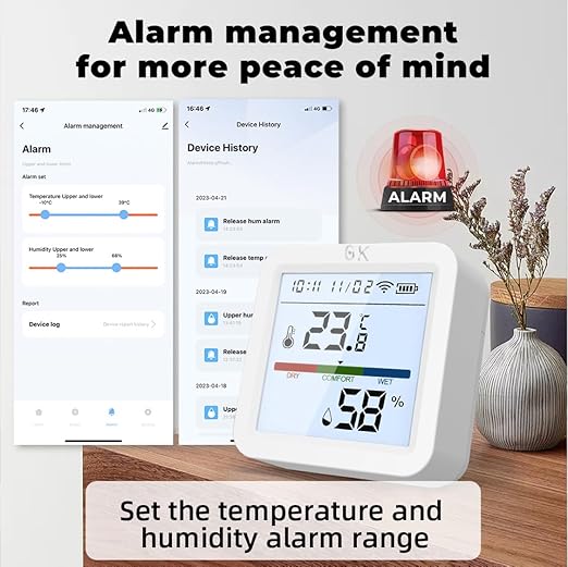 Zero Kelvin WiFi Smart Temperature & Humidity Sensor – App-Controlled Thermometer Hygrometer with Backlight & Smart Alerts - Image 4