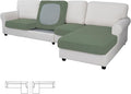 Easy-Going Stretch 4 Pieces Couch Cushion Covers for Sectional Sofa Left/Right L Shape Chaise Lounge Sofa Seat slipcover Anti-Slip Sofa Cover Soft (3 Seater + 1 Chaise, Greyish Green) by Easy-Going