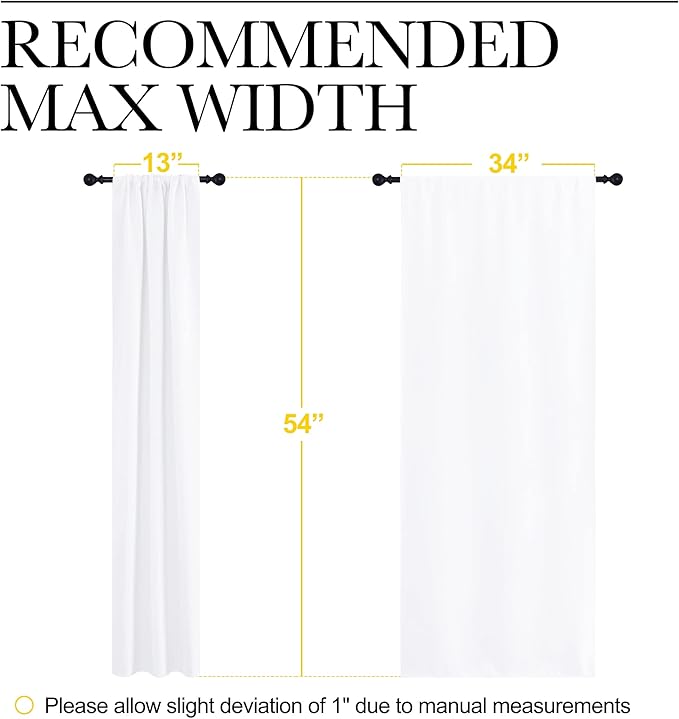 NICETOWN Kitchen Curtains, Short Home Decoration Curtains & Drapes, Small Window Draperies for Dining Room, Cupboard (White, 34 in x 54 in (W x L), Set of 2) - Image 7