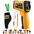 Infrared Thermometer Gun -58°F to 2732°F, IR Temperature Gun with K-Type Probe for Internal Readings, 50:1 High Temp Laser Thermometers Tool for Kilns, Furnaces, HVAC, BBQ Home & Industrial Use by MOONASCEND