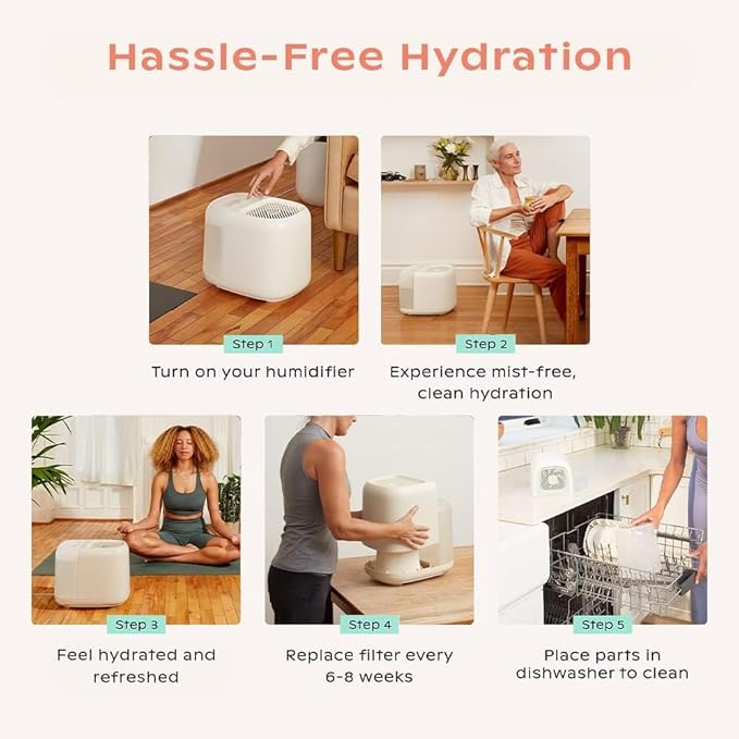 Canopy Large Room Humidifier, Cream, Large Living Space, 36HR Run Time, 5.5L Tank - Includes Canopy Humidifier Plus, Diffusion Well, Unwind Aroma, Filter, Power Cord & Adapter - Image 6