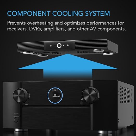 AC Infinity AIRCOM S7, Quiet Cooling Fan System 12" Top-Exhaust for Receivers, Amps, DVR, AV Cabinet Components - Image 2