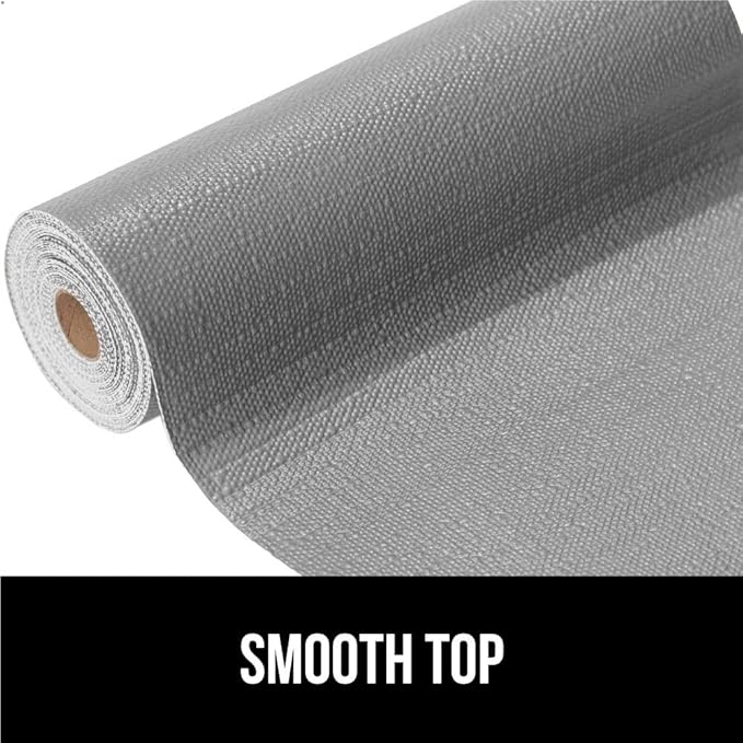 GORILLA GRIP DripGuard Shelf Liner, Non-Adhesive Drawer and Kitchen Cabinet Protector, 20x240 Inch, Strong Grip Slip Resistant Underside, Smooth Surface Liners for Cabinets, Bathrooms, Closets, Gray - Image 9