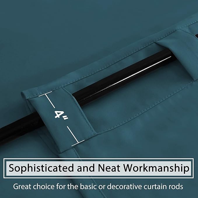 H.VERSAILTEX Blackout Curtains Thermal Insulated Window Treatment Panels Room Darkening Blackout Drapes for Living Room Back Tab/Rod Pocket Bedroom Draperies, 52 x 96 Inch, Dark Teal, 2 Panels - Image 9