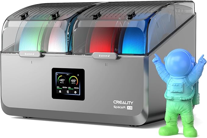 Creality Filament Dryer Box 4 Spool, SpacePi X4 3D Printer Filament Storage Box, Dual Independent Heating Chambers, Rapid Heating Up to 85℃, Active Dehumidification, for PLA,PETG,ABS,TPU,Nylon,etc by Creality