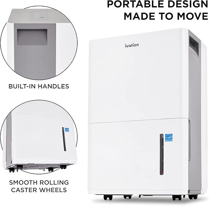 Ivation 4,500 Sq. Ft Energy Star Dehumidifier With Pump, Large Capacity Compressor De-humidifier for Big Rooms and Basements with Continuous Drain Hose Connector and Pump, Auto Shutoff and Restart - Image 5