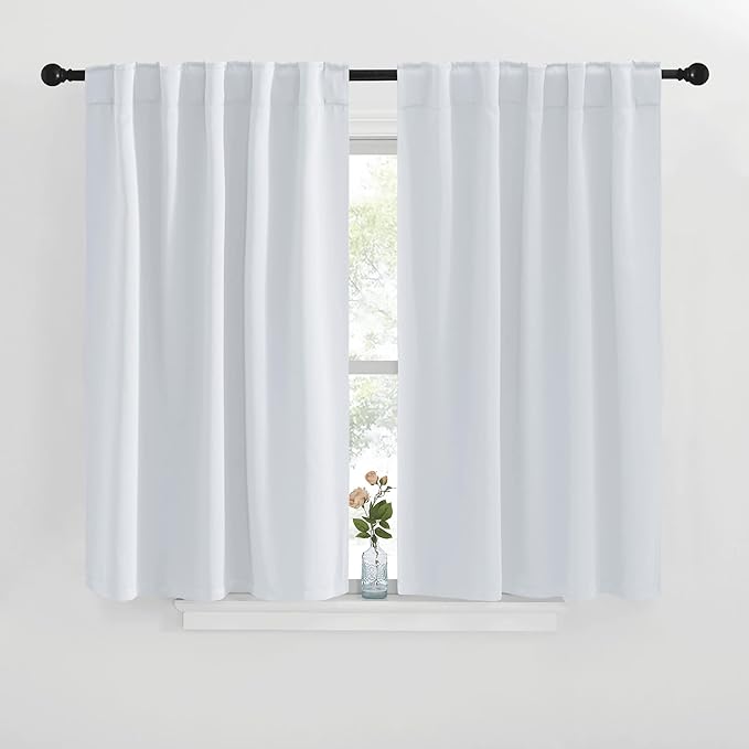 NICETOWN Blackout Curtain Panels for Living Room - (Cloud Grey Color) 29x36 inch, 2 Panels Set, Room Darkening Blackout Drapes for Window by NICETOWN