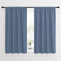 NICETOWN Kitchen Curtains, Short Blackout Curtains & Drapes, Small Window Rod Pocket Draperies for Bedroom (Stone Blue, 42 inches Wide x 54 inches Long, Set of 2) by NICETOWN