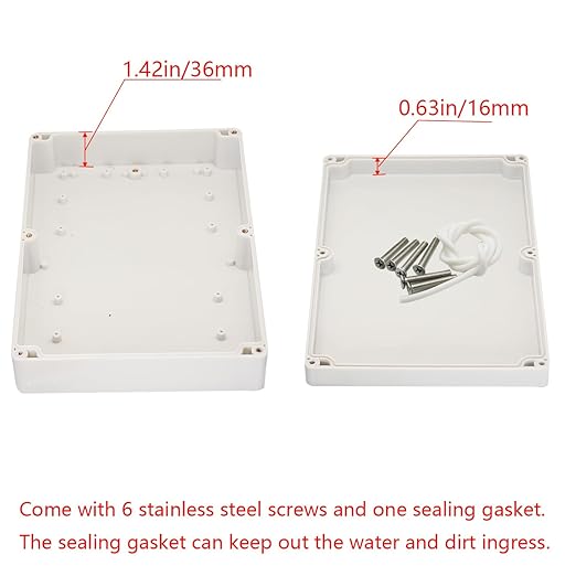 Project Box IP65 Waterproof Junction Box ABS Plastic Electrical Boxes DIY Electronic Project Case Power Enclosure White 10.35x7.17x2.36 inch (263 x 182 x60 mm) - Image 4
