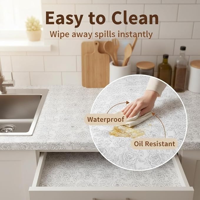 Coavas Extra Grip Thickened Shelf and Drawer Liner - Non-Adhesive Non-Slip Waterproof Mats for Kitchen Cabinets, Drawers, Shelves, Dresser & Cupboard, Easy Cut DIY (White, 12IN X 10 FT) - Image 4
