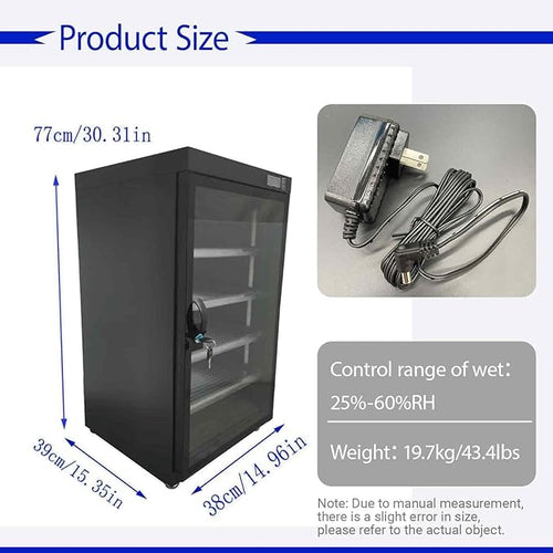 100L Electronic Camera Storage Dry Cabinet, 5 Layers Camera Digital Dehumidifying Dry Box for Lens and Electronic Equipment Storage - Image 2