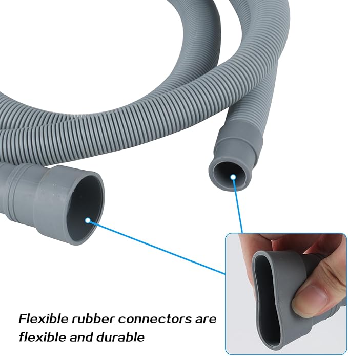 Washing Machine Drain Hose Extension Kit - Universal for Dishwasher, Washer, Dehumidifier - Flexible With 2 Clamps, 1U Holder (6.56 FT) - Image 4