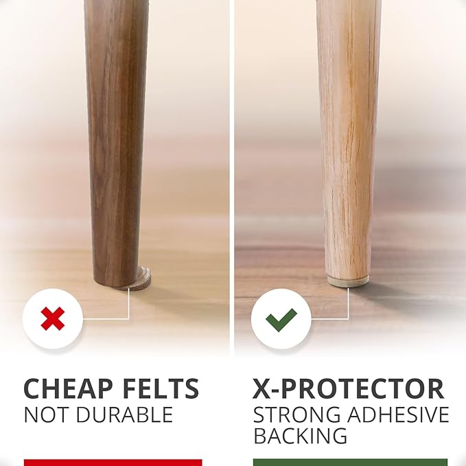235 pcs Felt Furniture Pads Brown & Beige X-Protector! Huge Quantity of Furniture Pads for Hardwood Floors – Your Ideal Wood Floor Protectors for Furniture. Protect Any Type of Hard Floor! - Image 4