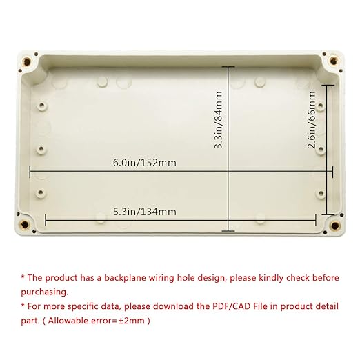 LeMotech Waterproof Dustproof IP65 ABS Plastic Junction Box Universal Electric Project Enclosure Pale Gray 6.2 x 3.54 x 2.3 inch (158 x 90 x 60 mm) - Image 4