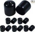 Acocony 9/16 Inch Rubber Cap Round Rubber End Caps PVC Flexible Protector Plastic Plugs for Round Holes Black Pack of 12 by Acocony