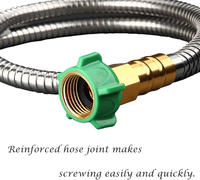 BEAULIFE 304 Stainless Steel Metal 3FT Short Garden Hose 3 Feet Flexible, Portable & Lightweight Kink Free Garden Water Outdoor Hose - Image 2