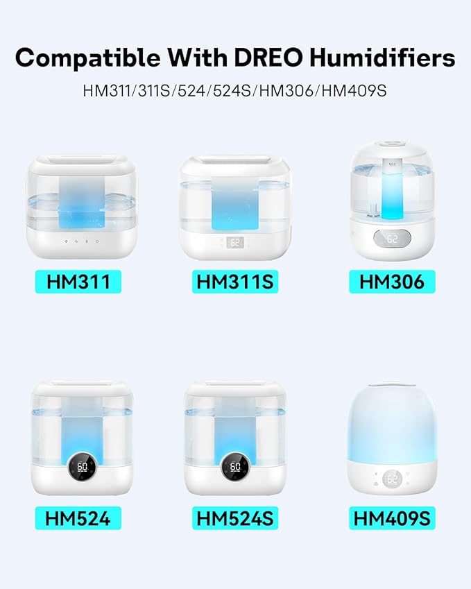 Leemone 4-Pack Humidifier Demineralization Cartridge Compatible with Dreo Humidifiers HM311/311S, HM306, HM409S, Prevents Hard Water Build-Up, Filters Mineral Deposits, Eliminate White Dust - Image 2