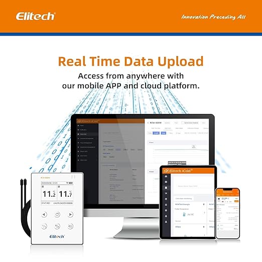 Elitech WiFi Digital Temperature Data Logger, 2.4GHz/5GHz WiFi Remote Real-Time Monitor with Dual External Probes, Cloud Storage, App and Email Alerts, 16.4ft, RCW-800W-TDE-5Pack, -40°F to 176°F - Image 5