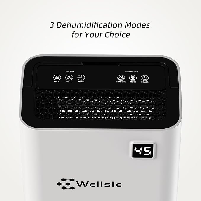 Dehumidifiers for Home, 50 Pint Dehumidifier for Basement, Bedroom, Bathroom with Drain Hose - Smart Quiet Dehumidifier with 24HR Timer - 3 Working Modes - Image 3