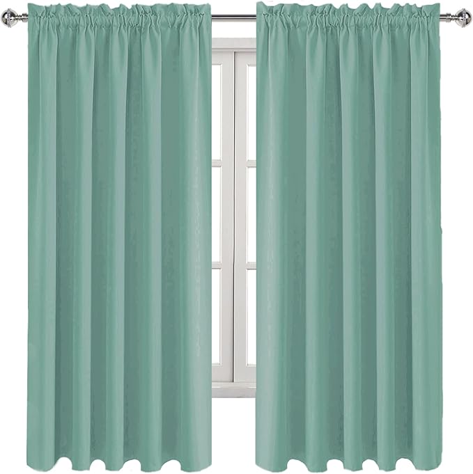 DWCN Blackout Curtains for Living Room Thermal Insulated, Energy Saving & Noise Reducing Bedroom Curtains, Sage Green, W 60x L 63 Inch, Set of 2 Rod Pocket Curtain Panels - Image 9