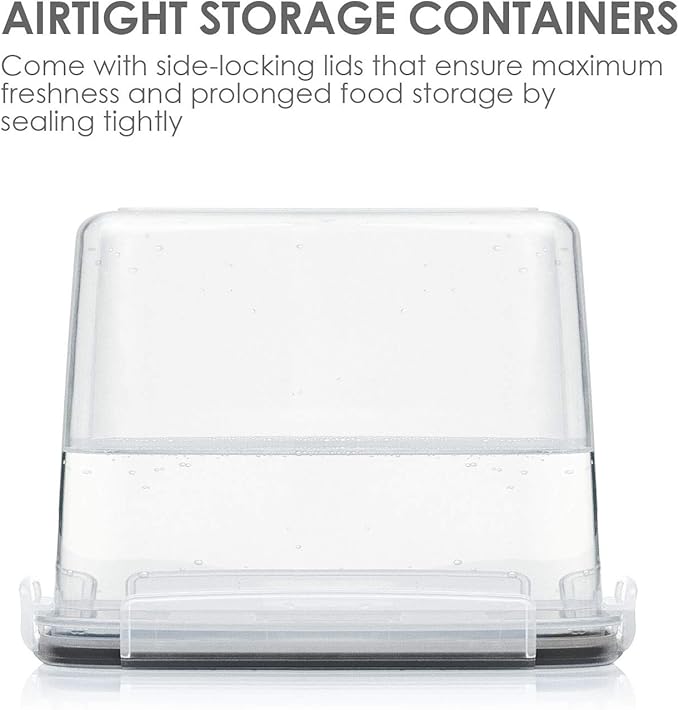 Vtopmart Food Storage Containers 3.3 quart / 3.6L, 4 Pieces BPA Free Plastic Airtight Canister for Flour, Sugar, Baking Supplies, with 4 Measuring Cups and 24 Labels,Black - Image 7
