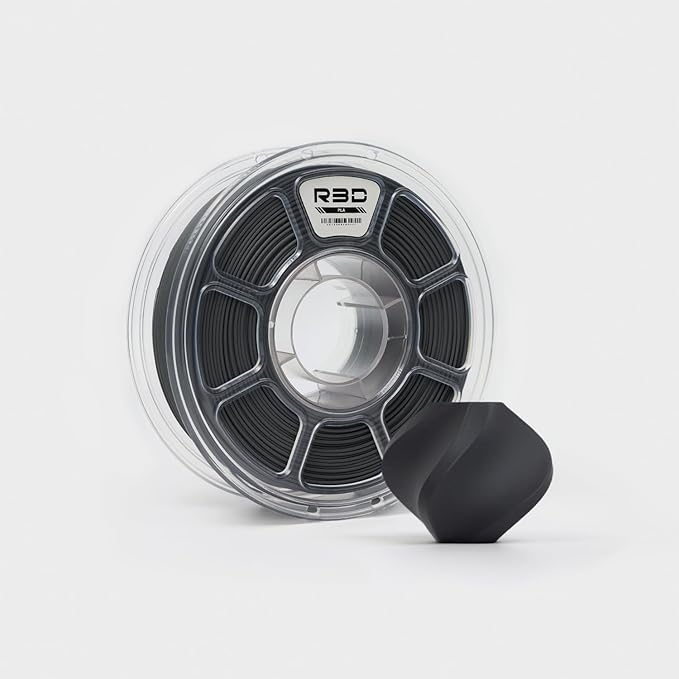 R3D PLA Filament 1.75mm, 0-370 mm/s High Speed PLA Printing, Dimensional Accuracy +/- 0.02mm, 1KG (2.2lbs) Clear Plastic Spool 3D Printer Filament (Matte Ash Grey) by R3D