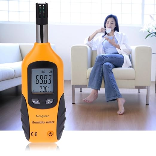 Mengshen Digital Psychrometer - Handheld Temperature and Humidity Meter Gauge with Dew Point and Wet Bulb Temperature - Battery Included - Image 3