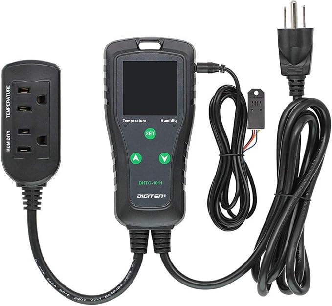 DIGITEN DHTC-1011 Temperature and Humidity Controller Outlet Plug in Thermostat Humidistat Reptile Humidity Controller Greenhouse Thermostat Heating Cooling Humidifier Dehumidifier - Image 2