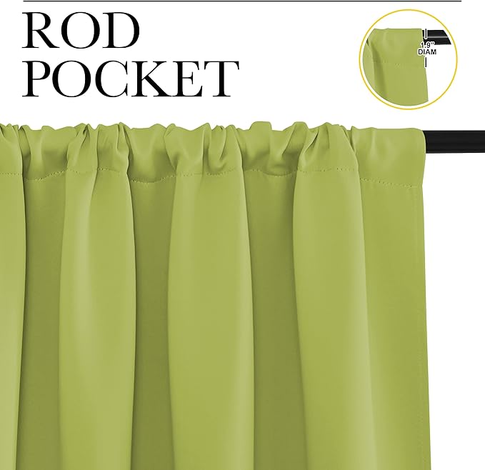 NICETOWN RV Blackout Curtains for Camper Windows, Fresh Green, 29" Wide by 40" Long, 2 PCs, Short Blackout Curtains & Drapes, Thermal Insulated Blackout Curtain Panels for Kids Room, Play Room - Image 2