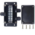 Watertight Junction Box, IP67 Waterproof Electrical Project Box with 8P 15A Barrier Terminals,1 in/2 Out Cable Glands Electronic Enclosure 3.94" x 2.68" x 1.97" by YETLEBOX