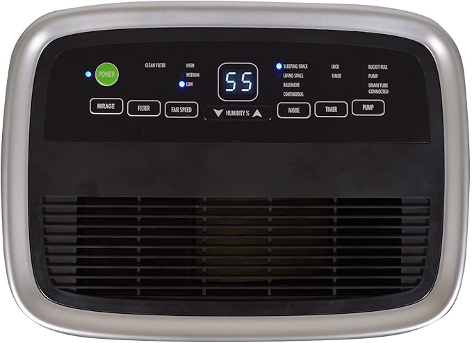 Soleus Air Energy Star Rated 4,500 SqFt., 50 Pint Dehumidifier With Mirage Display and Tri-Pat Safety Technology (50 Pint), White (DSJ-50E-01) - Image 5