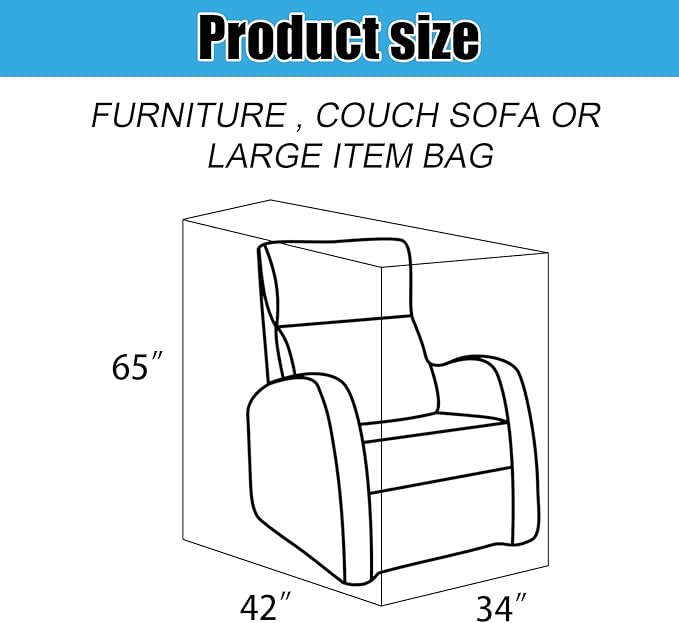 Plastic Couch Cover,Clear Sofa Cover,Waterproof Furniture Covers for Moving and Storage,Couch Cover Moving Bags,Plastic Sofa Bag Slipover Furniture Protector,Recliner Cover - Image 2