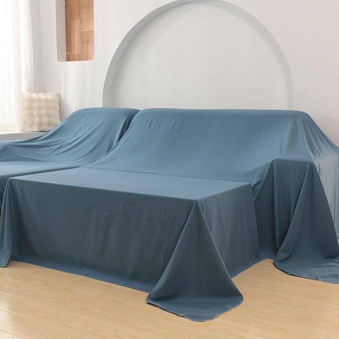 Furniture Cover Multi-Purpose, Indoor and Outdoor Furniture Dust Cover Sofa Cover Dustproof Breathable Mattress Protector Cabinet Cloth Home Dust Block (Space Blue, 480cm x 500cm(188x196in)) - Image 8