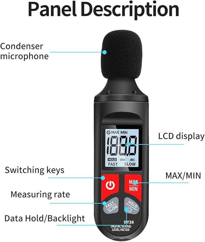 High Precisions Sound Leveling Meter Decibel Noise Tester Digital Noise Meter Simple To Use For Environmental Monitorings Industrial Analysis - Image 4