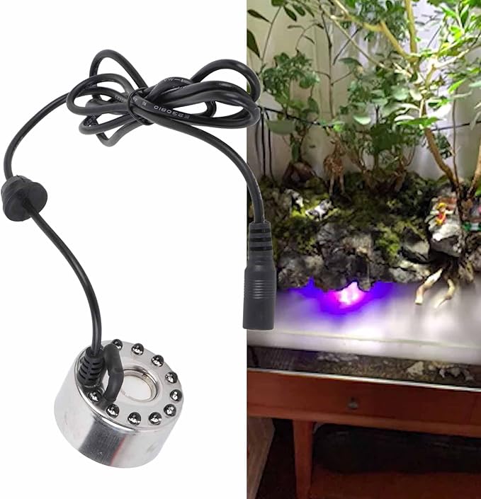 Fog Atomizer Humidifier Mist Maker, Large Volume of Fog, Heat Dissipation Design, 12 LED Color Changing Lights, Suitable for Garden, Indoor Decorations (US Plug) - Image 5