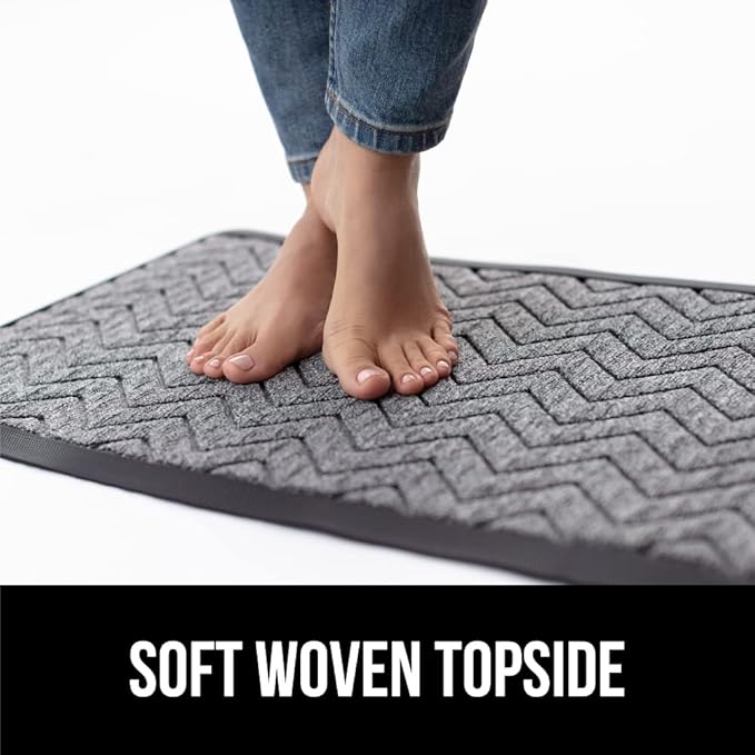 GORILLA GRIP 100% Waterproof All-Season WeatherMax Doormat, 72x24, Durable Natural Rubber, Stain and Fade Resistant, Low Profile, Indoor Outdoor Door Mats, Easy Clean Patio Entrance Mat, Steel Chevron - Image 7