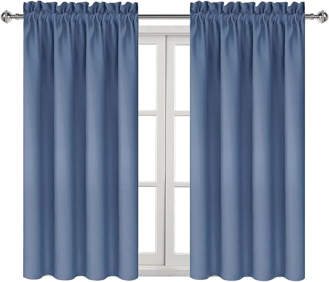 DWCN Blackout Curtains – Thermal Insulated, Energy Saving & Noise Reducing Bedroom and Living Room Curtains, Dusty Blue, W 42x L 54 Inch, Set of 2 Rod Pocket Curtain Panels - Image 9