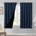 H.VERSAILTEX 100% Blackout Curtains for Bedroom Thermal Insulated Curtains & Drapes Blackout Curtains 63 Inches Long Rod Pocket Curtains for Living Room with Black Liner 2 Panels Set, Navy by HVERSAILTEX