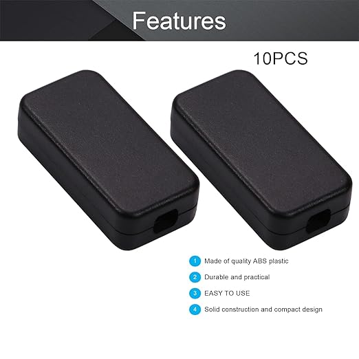 Fielect 10Pcs Dustproof Electronic Junction Box Plastic Enclosure Project Box for Electronic Projects ABS Black 1.57 x 0.79 x 0.41 inch - Image 4