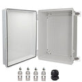 Waterproof Electrical Box, IP67 Junction Box Stainless Steel Latch Hinged Grey Cover Project Enclosure with Wall Bracket 16.1"x12.2"x7.1" by YETLEBOX