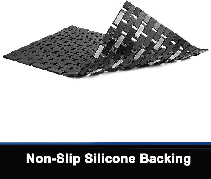 Bambo Bath Mat Bathroom Rugs Floor Wood Shower Bathtub Waterproof Non Slip Black Accessories 16x24 Inch Easy to Clean, 2 pcs - Image 5