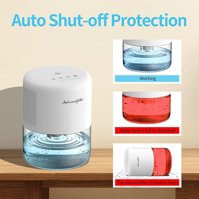Dehumidifier Small Mini Dehumidifiers for Home 44oz Water Tank 10 Colors Light 4 Timer 3 Modes Auto Shutoff Defrost Portable Dehumidifiers for Bedroom Bathroom Closet Small Spaces - Image 6