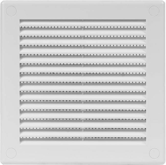 6" x 6" (Outer Size) Square Air Vent Cover – White Plastic Vent Deflector - Screen Mesh, Surface Mount Wall Ceiling – Cold Air Return Soffit Air Vent Cover - Register Indoor Outdoor by Unknown
