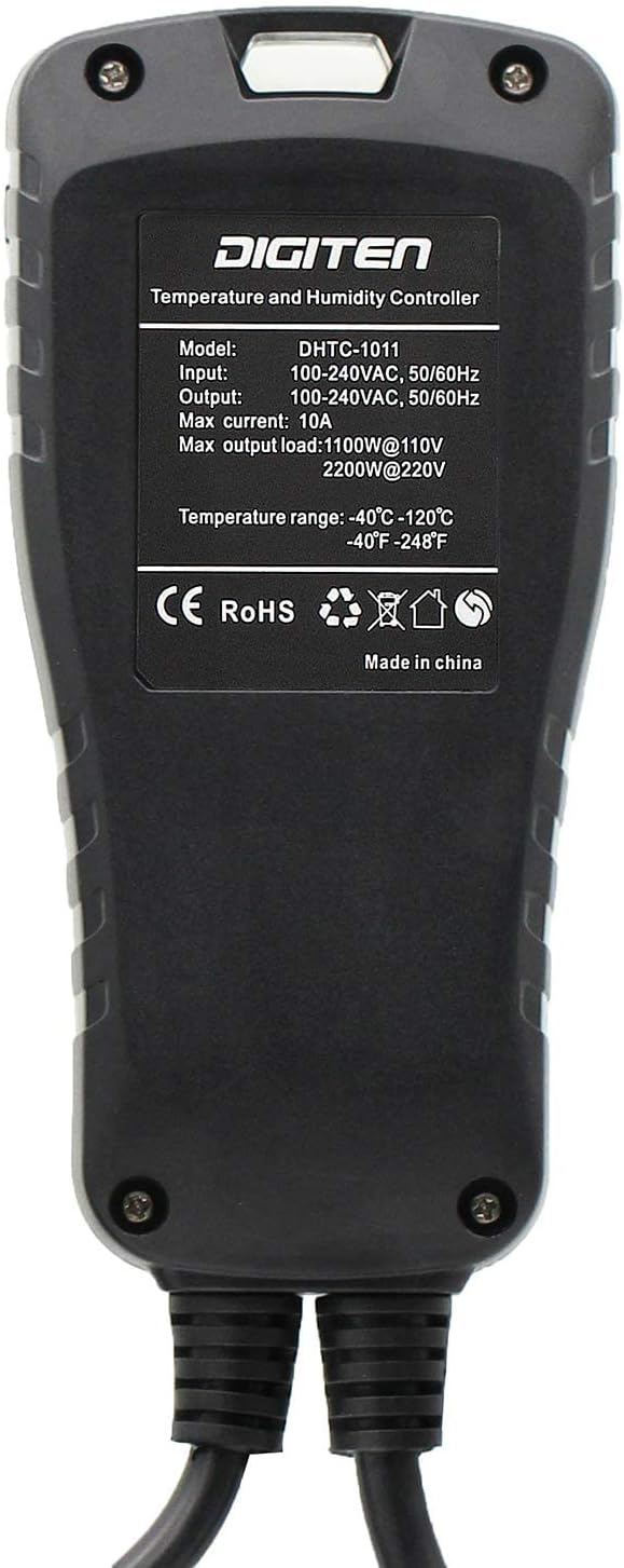 DIGITEN DHTC-1011 Temperature and Humidity Controller Outlet Plug in Thermostat Humidistat Reptile Humidity Controller Greenhouse Thermostat Heating Cooling Humidifier Dehumidifier - Image 3
