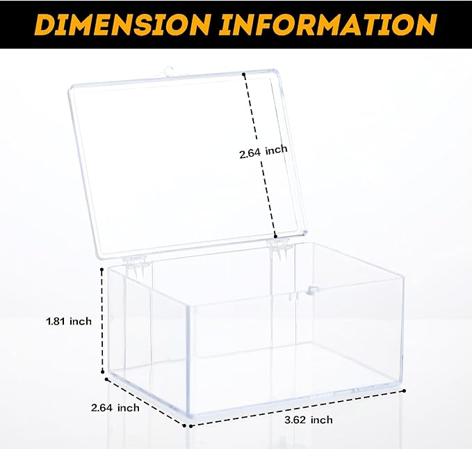 10-Pack 100-Count Deck-Case Card-Box - Hinged Trading Card Storage Box, Trading Deck Boxes, Clear Case Collection Storage Box for Gaming, Sports, Playing Cards - Image 2