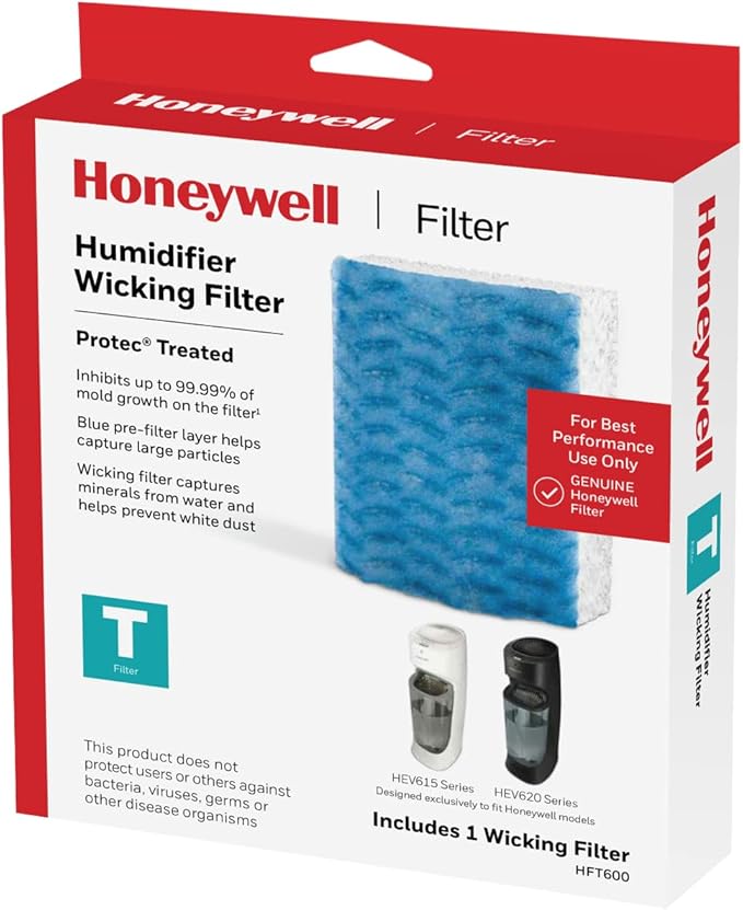 Honeywell HFT600PF1 Replacement Wicking Filter T, 1 pack, White by HoneywellPluggedIn