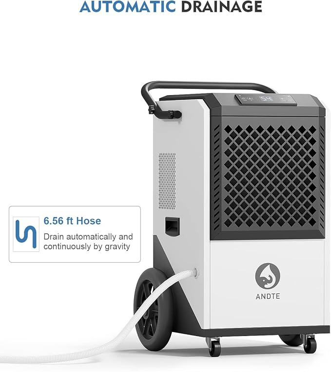 250 Pint Commercial Dehumidifier for Industrial Basement Heavy Duty Commercial-grade Portable Dehumidifiers 8000sqft for Large Spaces,Warehouse Grow Room, Water Damage Restoration - Image 6